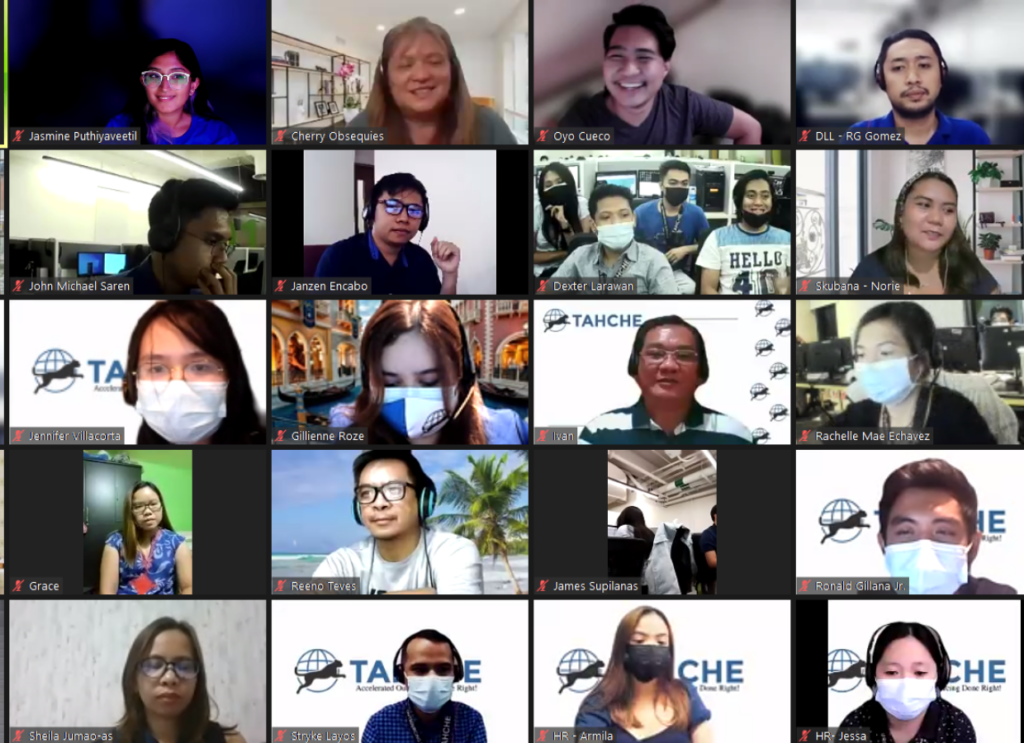 Tahche staff in a Zoom call